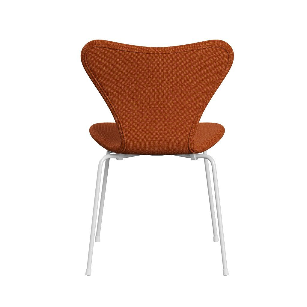 Fritz Hansen 3107 Chair Full Upholstery, White/Hallingdal Red/Curry