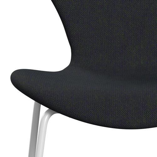 Fritz Hansen 3107 Chair Full Upholstery, White/Hallingdal Violet/Green