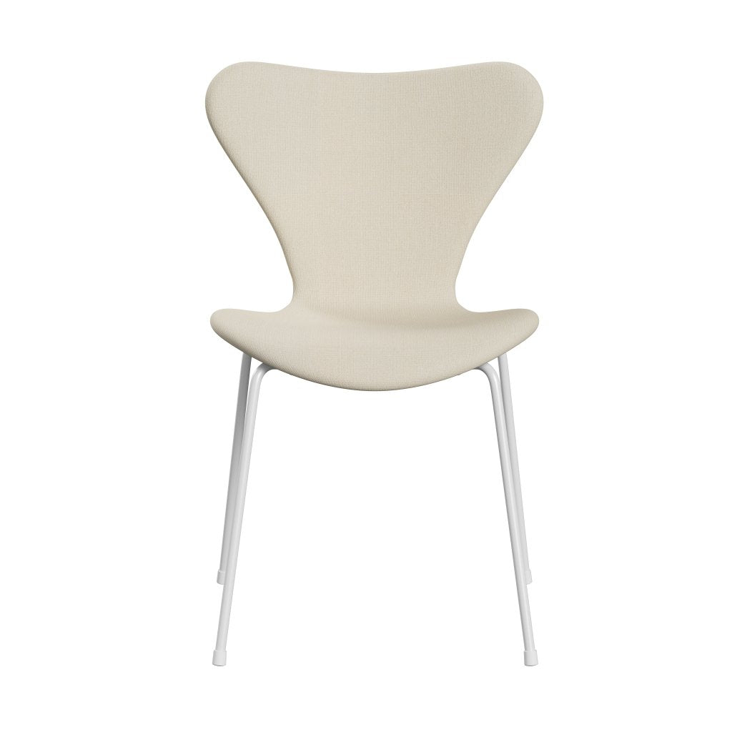 Fritz Hansen 3107 Chair Full Upholstery, White/Hallingdal Wool White