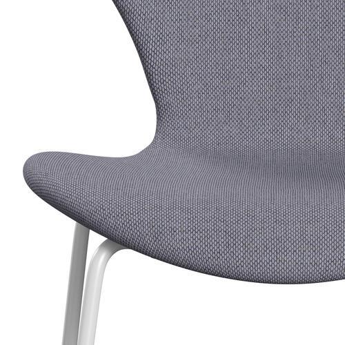 Fritz Hansen 3107 Chair Full Upholstery, White/Re Wool Lavender/Natural