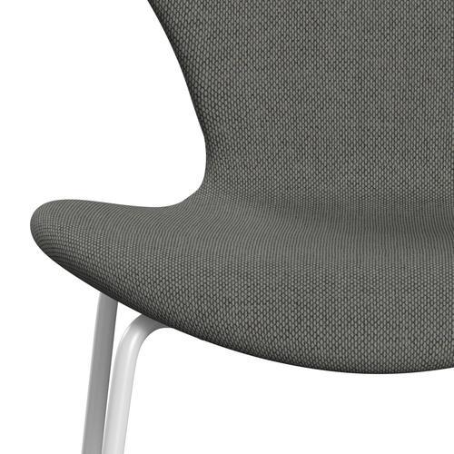 Fritz Hansen 3107 Chair Full Upholstery, White/Re Wool Taupe/Natural