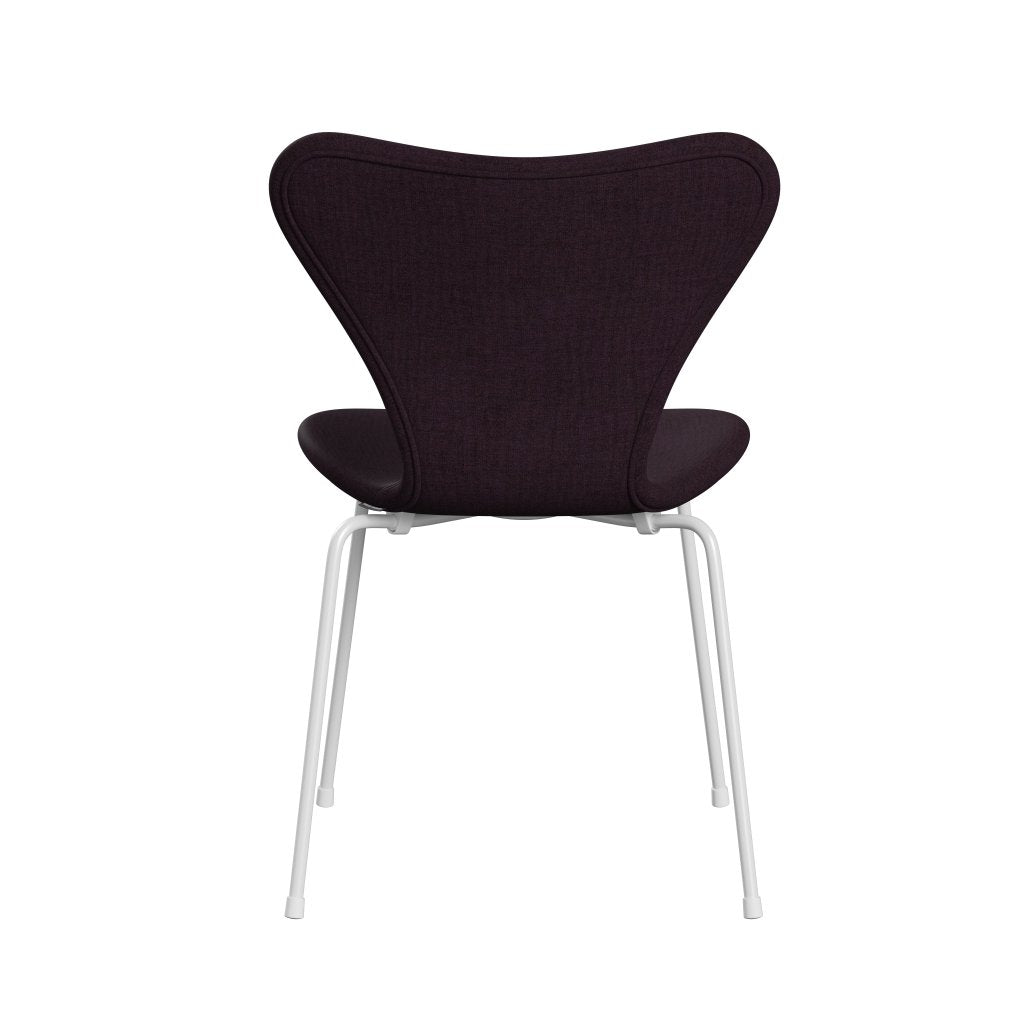 Fritz Hansen 3107 Chair Full Upholstery, White/Remix Aubergine (Rem692)