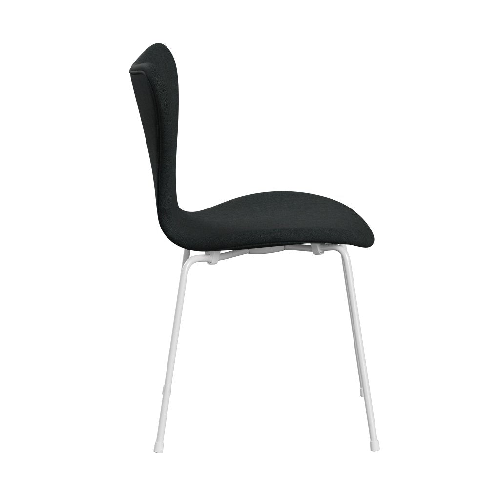 Fritz Hansen 3107 Chair Full Upholstery, White/Remix Dark Blue Grey