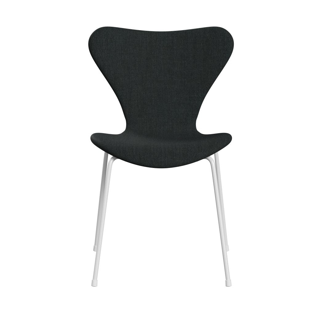 Fritz Hansen 3107 Chair Full Upholstery, White/Remix Dark Blue Grey