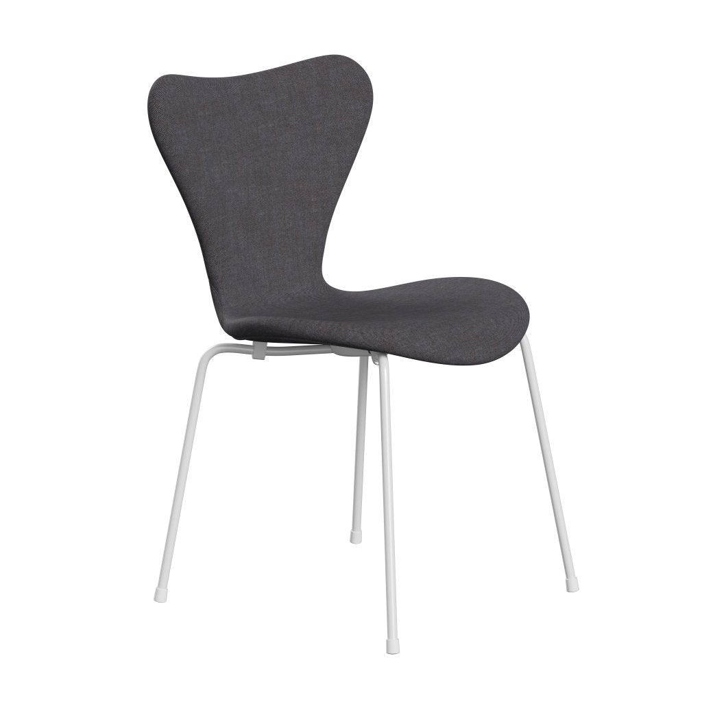 Fritz Hansen 3107 Chair Full Upholstery, White/Remix Dark Grey (Rem266)