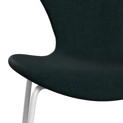 Fritz Hansen 3107 Chair Full Upholstery, White/Remix Dark Green