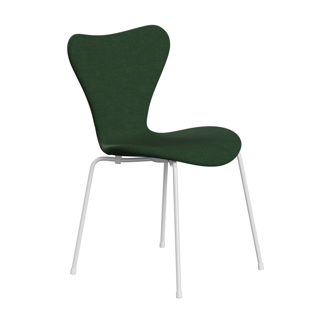 Fritz Hansen 3107 Chair Full Upholstery, White/Remix Grass Green