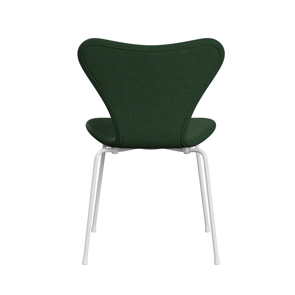 Fritz Hansen 3107 Chair Full Upholstery, White/Remix Grass Green