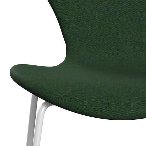 Fritz Hansen 3107 Chair Full Upholstery, White/Remix Grass Green