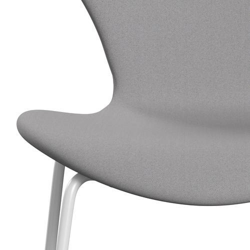 Fritz Hansen 3107 Chair Full Upholstery, White/Remix Grey/Green