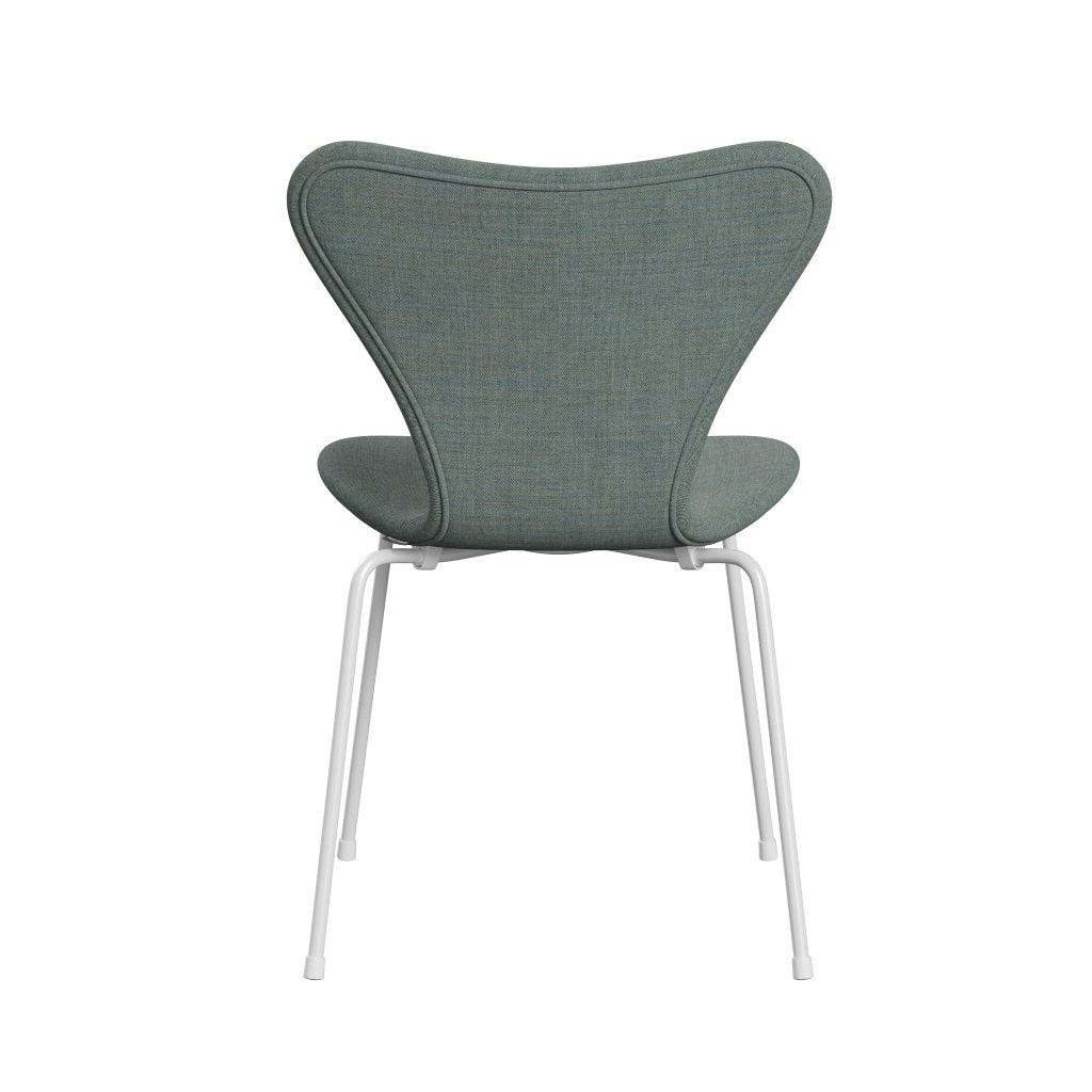 Fritz Hansen 3107 Chair Full Upholstery, White/Remix Green/Grey