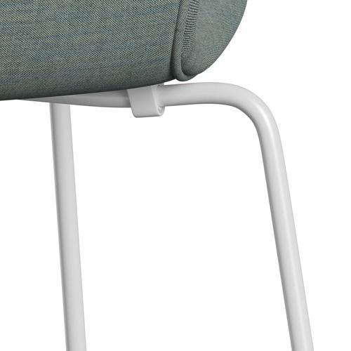 Fritz Hansen 3107 Chair Full Upholstery, White/Remix Green/Grey