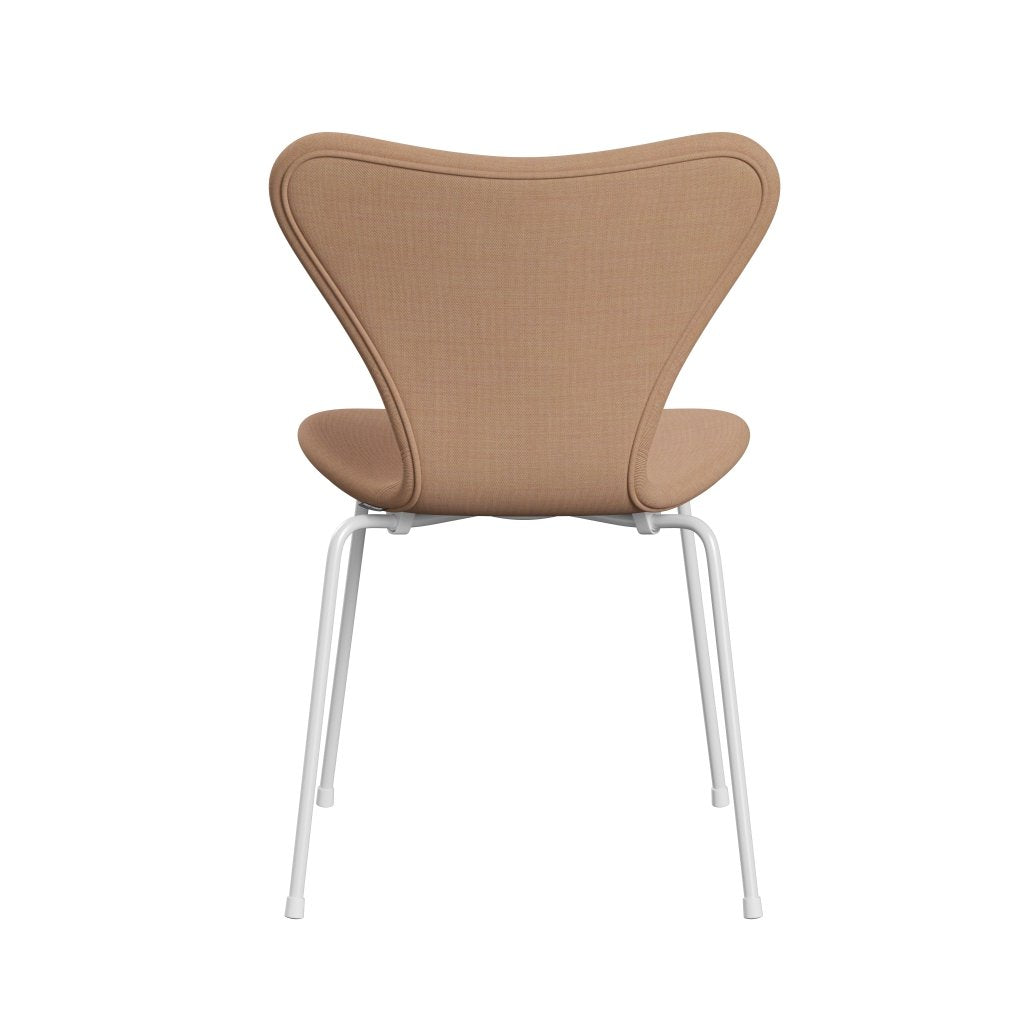 Fritz Hansen 3107 Chair Full Upholstery, White/Remix Light Brown (Rem406)