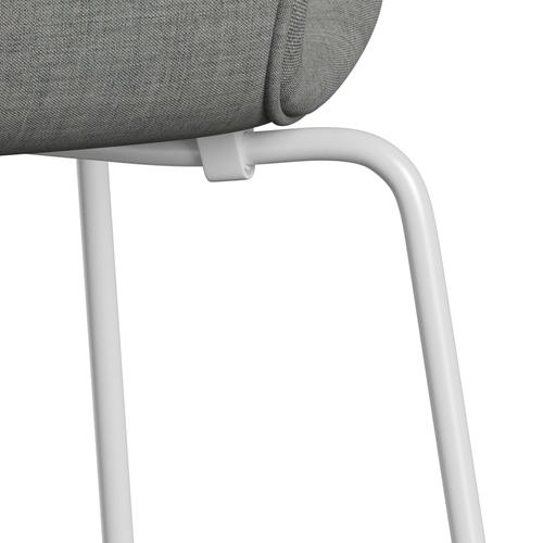 Fritz Hansen 3107 Chair Full Upholstery, White/Remix Light Grey