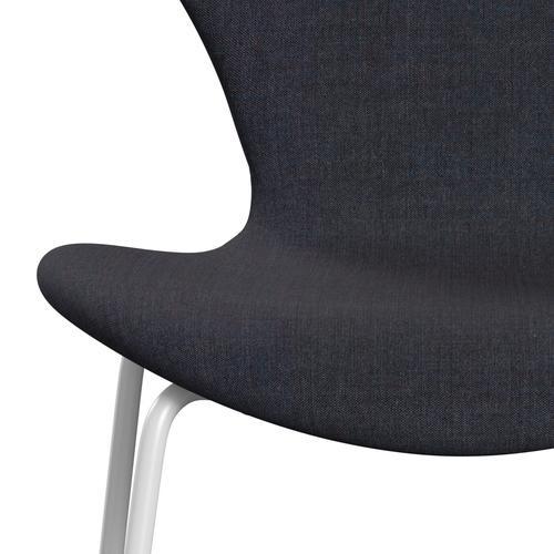 Fritz Hansen 3107 Chair Full Upholstery, White/Remix Jeans Blue