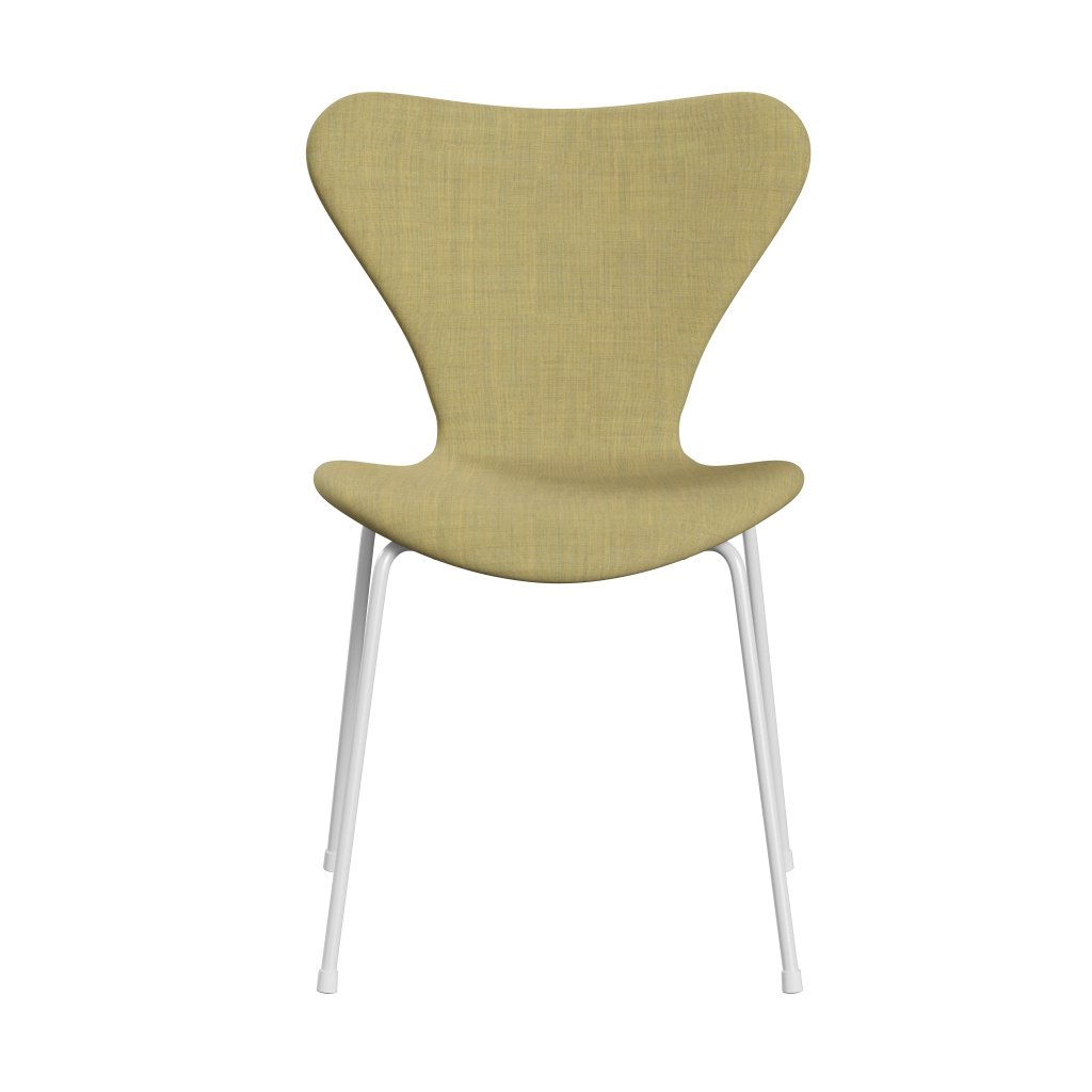 Fritz Hansen 3107 Chair Full Upholstery, White/Remix Corn Yellow