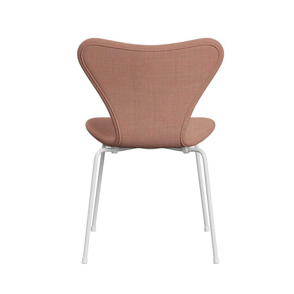 Fritz Hansen 3107 Chair Full Upholstery, White/Remix Pink Light/Pink