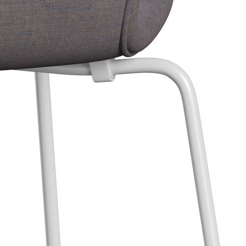 Fritz Hansen 3107 Chair Full Upholstery, White/Remix Pink Blue