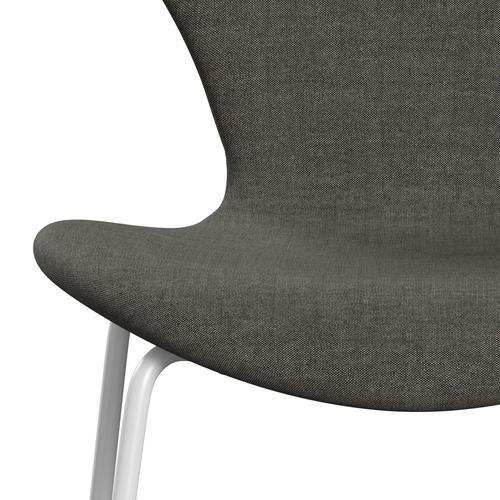 Fritz Hansen 3107 Chair Full Upholstery, White/Remix Black & White