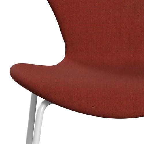 Fritz Hansen 3107 Chair Full Upholstery, White/Remix Terracotta