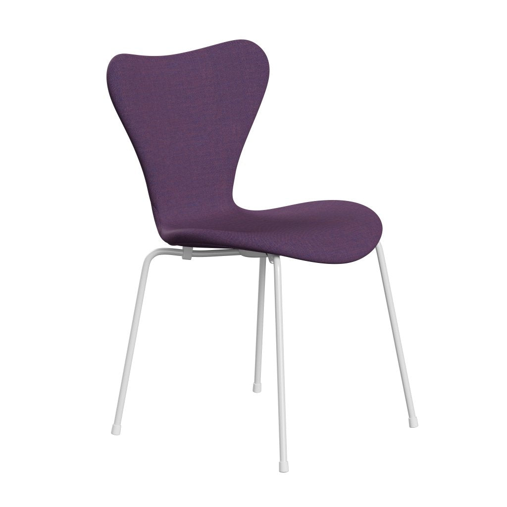 Fritz Hansen 3107 Chair Full Upholstery, White/Remix Violet