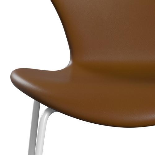 Fritz Hansen 3107 Chair Full Upholstery, White/Soft Walnut