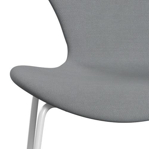 Fritz Hansen 3107 Chair Full Upholstery, White/Steelcut Light Grey