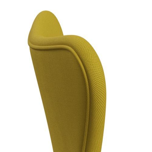 Fritz Hansen 3107 Chair Full Upholstery, White/Steelcut Light Green/Yellow