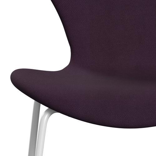 Fritz Hansen 3107 Chair Full Upholstery, White/Steelcut Medium Violet