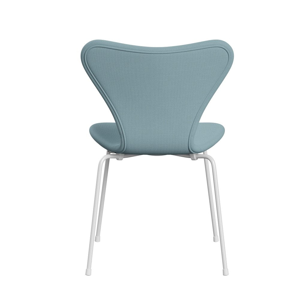 Fritz Hansen 3107 Chair Full Upholstery, White/Steelcut Pastel Blue