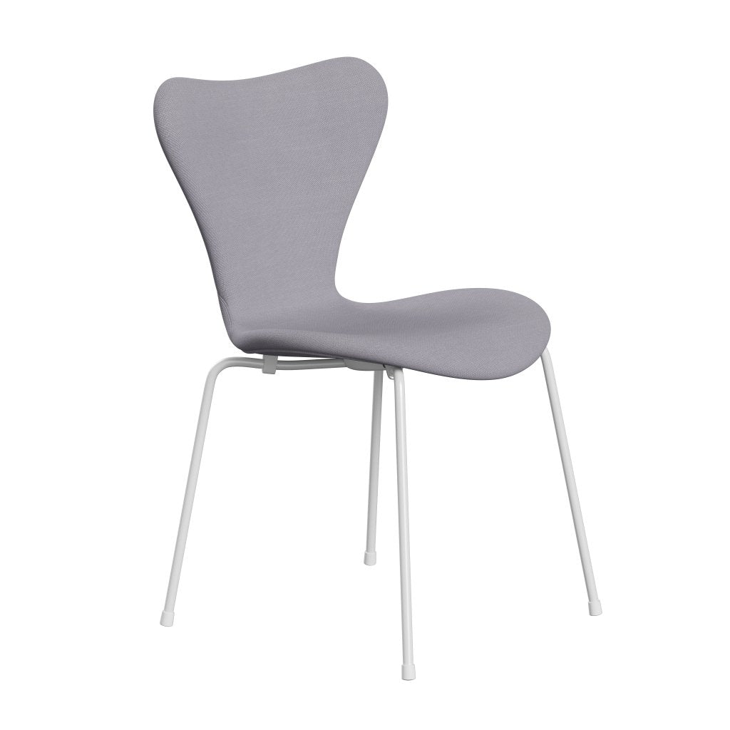 Fritz Hansen 3107 Chair Full Upholstery, White/Steelcut Siber Grey Light