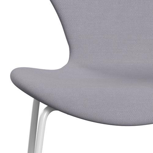 Fritz Hansen 3107 Chair Full Upholstery, White/Steelcut Siber Grey Light