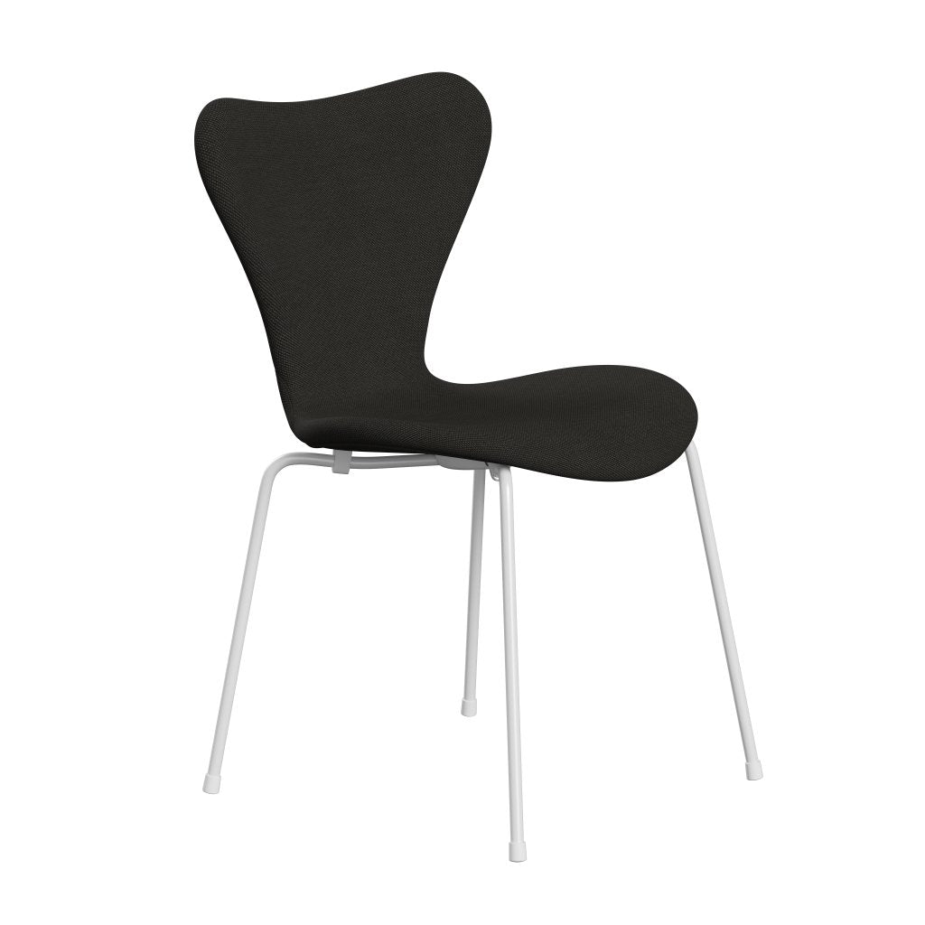 Fritz Hansen 3107 Chair Full Upholstery, White/Steelcut Trio Dark Brown