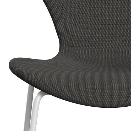 Fritz Hansen 3107 Chair Full Upholstery, White/Steelcut Trio Dark Grey