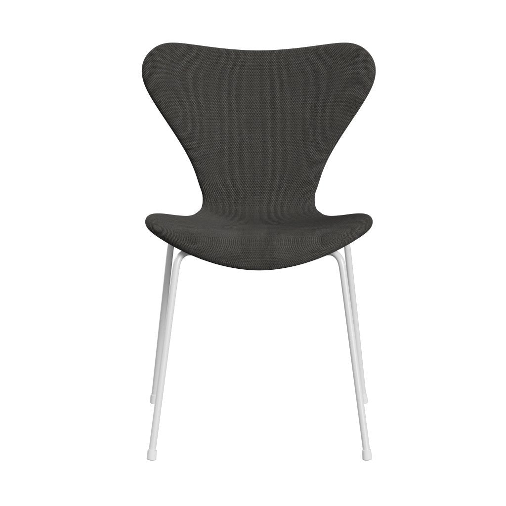 Fritz Hansen 3107 Chair Full Upholstery, White/Steelcut Trio Dark Grey