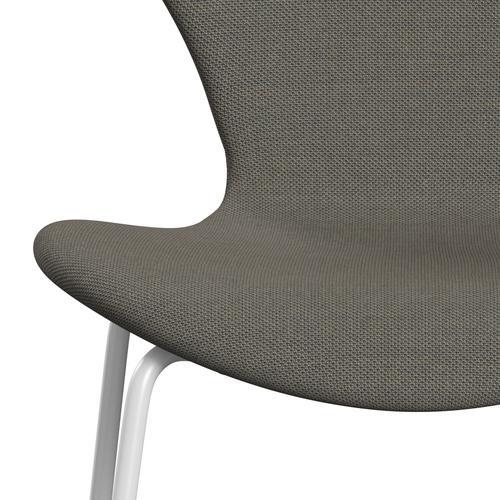 Fritz Hansen 3107 Chair Full Upholstery, White/Steelcut Trio Light Brown