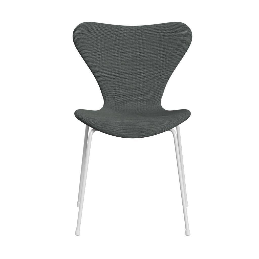 Fritz Hansen 3107 Chair Full Upholstery, White/Steelcut Trio Coal