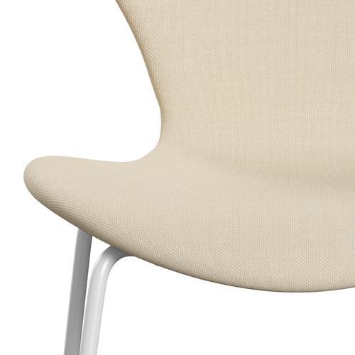 Fritz Hansen 3107 Chair Full Upholstery, White/Steelcut White