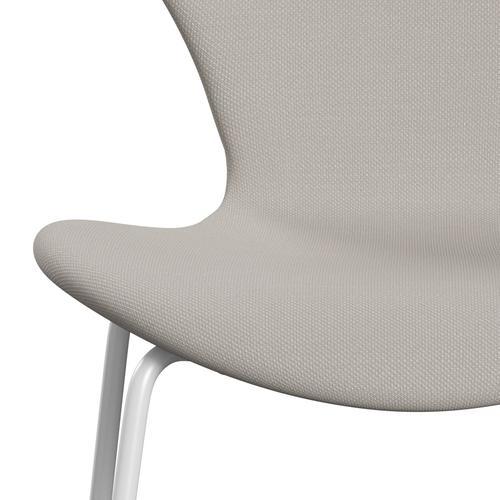 Fritz Hansen 3107 Chair Full Upholstery, White/Steelcut Wool White