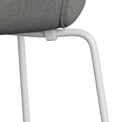 Fritz Hansen 3107 Chair Full Upholstery, White/Sunniva 2 Grey