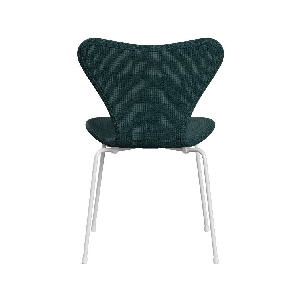 Fritz Hansen 3107 Chair Full Upholstery, White/Sunniva 2 Green/Grey