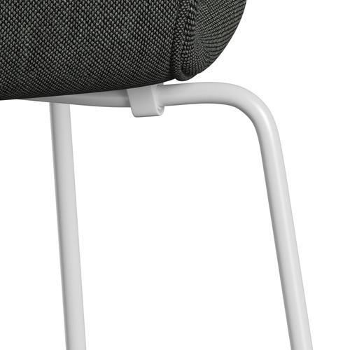 Fritz Hansen 3107 Chair Full Upholstery, White/Sunniva 2 Light Grey/Dark Grey