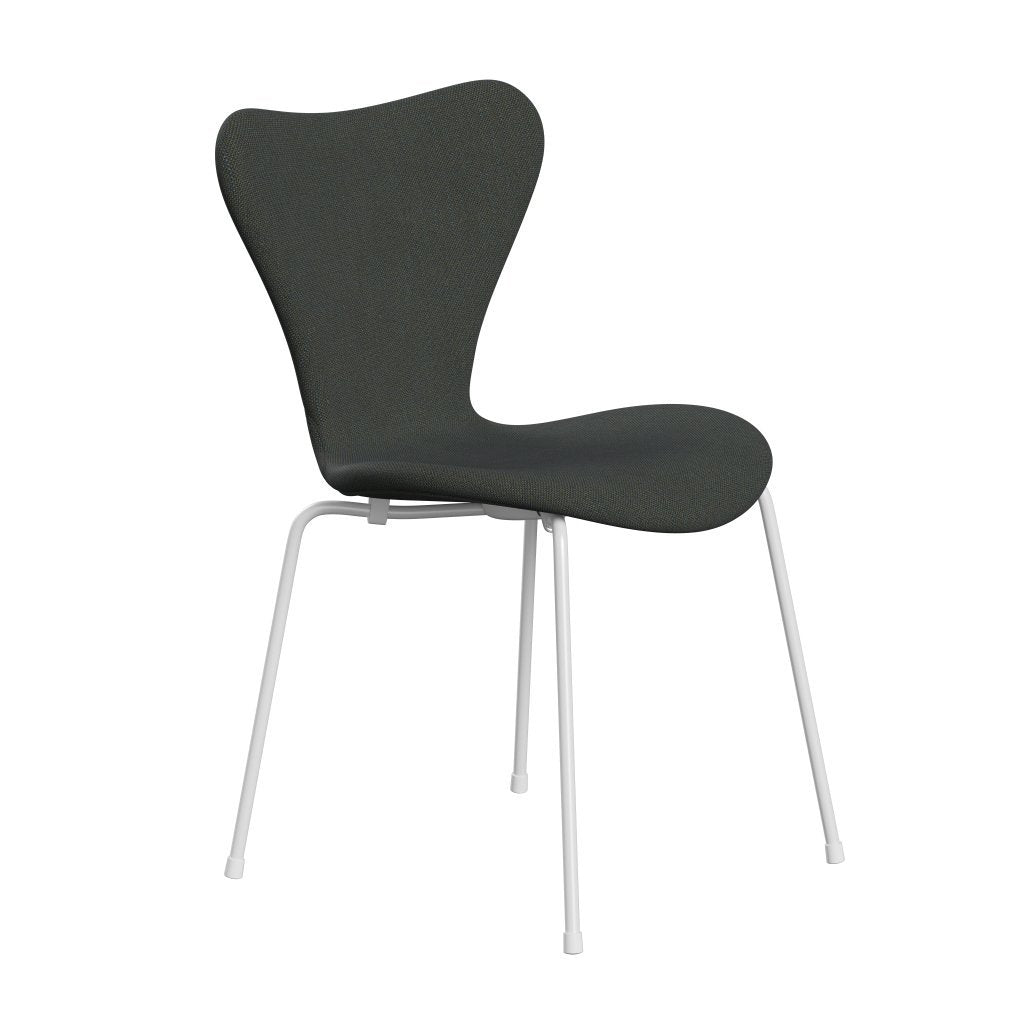 Fritz Hansen 3107 Chair Full Upholstery, White/Sunniva 2 Navy/Olive