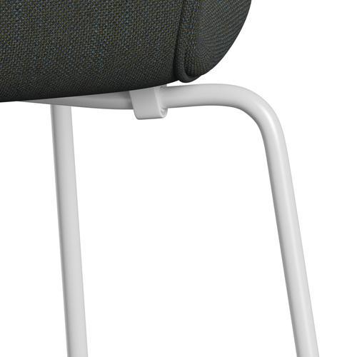 Fritz Hansen 3107 Chair Full Upholstery, White/Sunniva 2 Navy/Olive