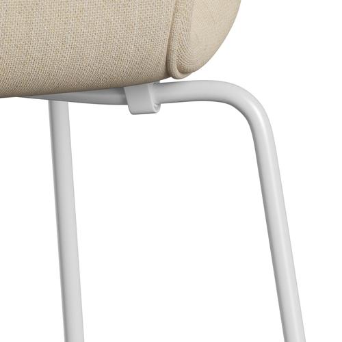 Fritz Hansen 3107 Chair Full Upholstery, White/Sunniva 2 Sand