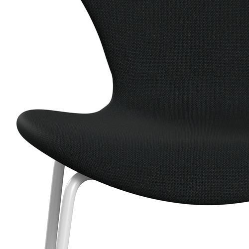 Fritz Hansen 3107 Chair Full Upholstery, White/Sunniva 2 Black (Sv193)