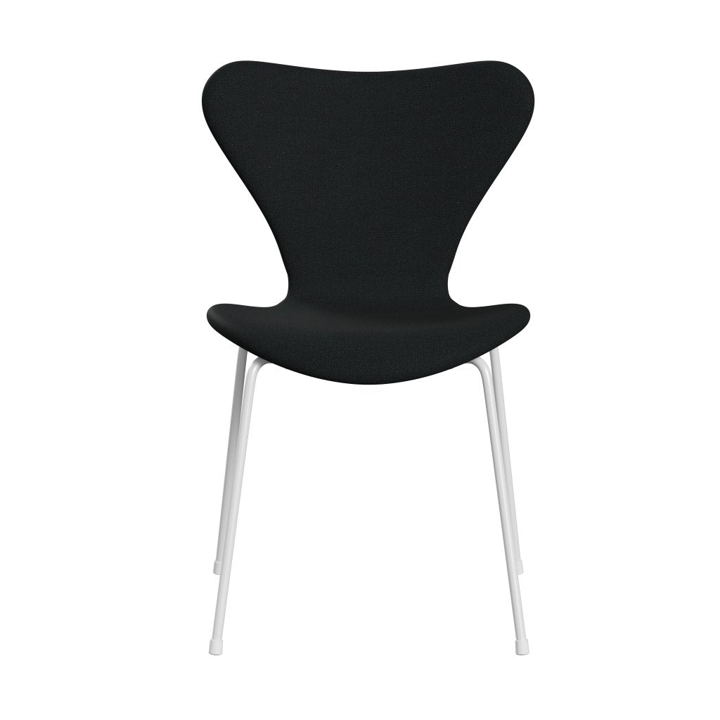 Fritz Hansen 3107 Chair Full Upholstery, White/Sunniva 2 Black (Sv193)