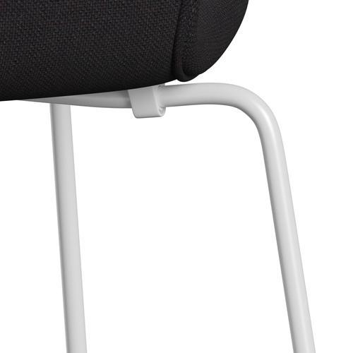 Fritz Hansen 3107 Chair Full Upholstery, White/Sunniva 2 Black (Sv683)