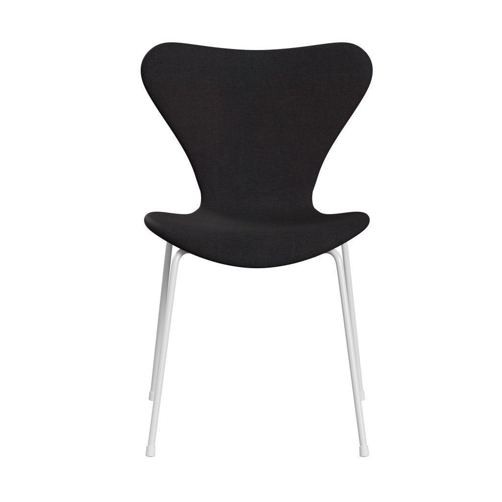 Fritz Hansen 3107 Chair Full Upholstery, White/Sunniva 2 Black (Sv683)