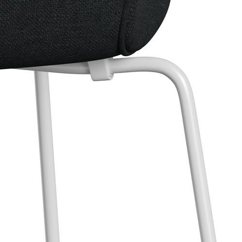 Fritz Hansen 3107 Chair Full Upholstery, White/Sunniva 2 Black/Dark Grey